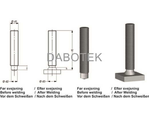 RD Gevindbolt for gas M8x12 mm Matr. A4 efter EN ISO 13918 (