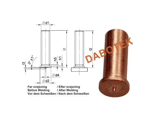 UT Unthreaded Stud Ø3x6 Material Mild Steel 4.8 acc. EN ISO 13918